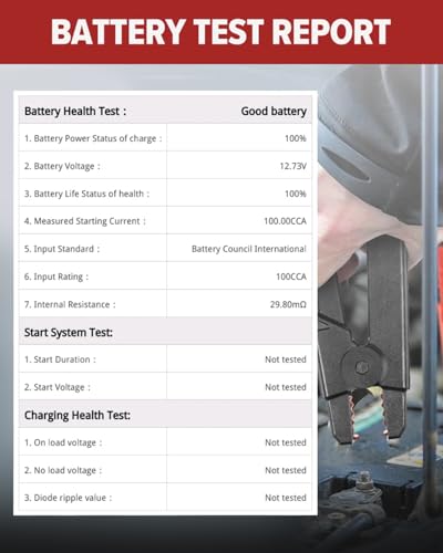 LAUNCH BST360 Bluetooth Battery Tester - 12V Car Battery Analyzer with Charging System & Cranking Tests, Compact Battery Test Clip for Cars, Trucks, RVs, Motorcycles, and Boats