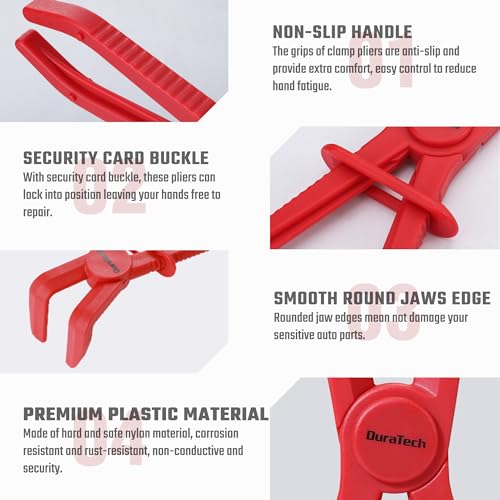 DURATECH 3-Piece Hose Pinch Clamp Pliers, 90 Angled Hose Pinch Off Pliers - size: 3-Piece, style: 90 Angled
