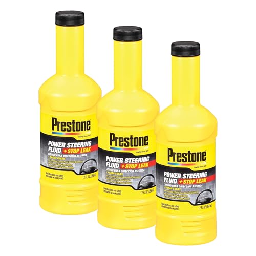 Prestone Power Steering Fluid | Stop Leak Formula | 12 oz Bottles | Pack of 3 - size: 12 oz. (Pack of 3), style: Pack of 1