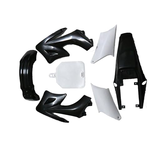 Motorcycle Full Fender Fairing Kit for Apollo 110cc 125cc 140cc 150cc 200cc 250cc Dirt Pit Bikes | Durable ABS Plastic Panels with Front, Rear Fender, Number Plate & More (Black) - color: Black