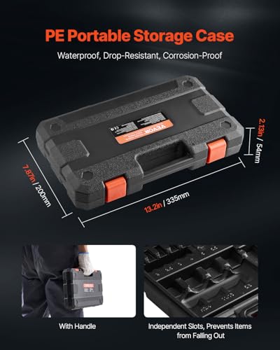 VEVOR Hex Bit Socket Set, 32-Piece, S2 Alloy Steel and Cr-V Steel, Standard SAE and Metric, 1/4 in, 3/8 in, and 1/2 in Drives, with Enhanced Storage Case, Allen Socket Set for Mechanics, Auto Repair - size: 32 PCS