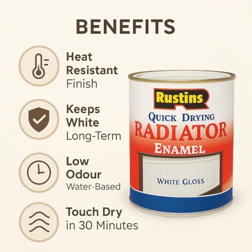 Rustins Quick Drying Radiator Enamel Satin 250ml