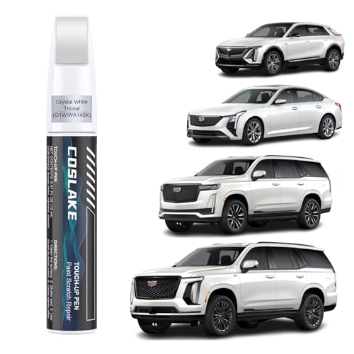 Car Touch Up Paint(Crystal White Tricoat(G1W/WA140X)) for Cadillac - color: Crystal White Tricoat(G1W/WA140X) for 2025 ESCALADE/2024 ESCALADE/2025 ESCALADE IQ/2025 CT5/2024 CT5/2025 CT4/2024 CT4/2025 XT4/2024 2025 XT5/2024 XT5/XT4/2025 XT6/2024 XT6/2025 L