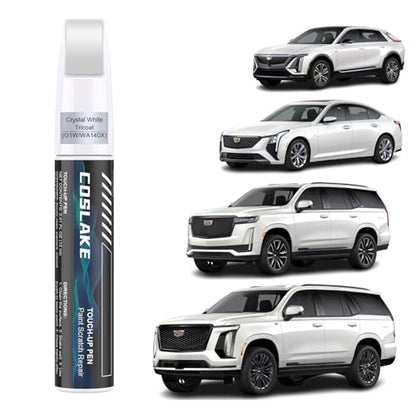 Car Touch Up Paint(Crystal White Tricoat(G1W/WA140X)) for Cadillac - color: Crystal White Tricoat(G1W/WA140X) for 2025 ESCALADE/2024 ESCALADE/2025 ESCALADE IQ/2025 CT5/2024 CT5/2025 CT4/2024 CT4/2025 XT4/2024 2025 XT5/2024 XT5/XT4/2025 XT6/2024 XT6/2025 L