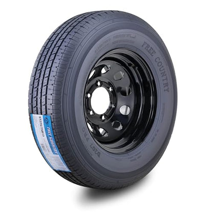 Free Country Trailer Tire Wheel ST225/75R15 10PR E 117N 6X5.5 Black Mod Rim - size: ST225/75R15 /6x5.5