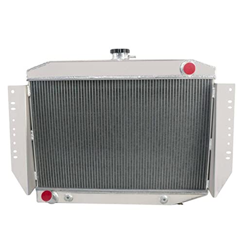 4 Row Aluminum Radiator Shroud Fan Relay compatible with 1972-1979 Jeep Cherokee Wagoneer 5.9L V8 Radiators
