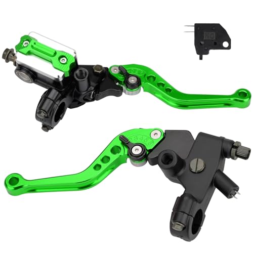 Universal Motorcycle 7/8" 22mm Brake Master Cylinder Clutch Lever - color: Green