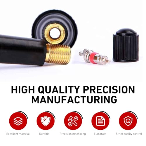5 PCS TR414 Tire Tubeless Valve Stems, Short Black Rubber Snap-In Tire Valve Stem, Standard 0.453 Inch Rim Holes Replacement for Car, Truck, SUV, Trailer - size: 5 PCS #TR414