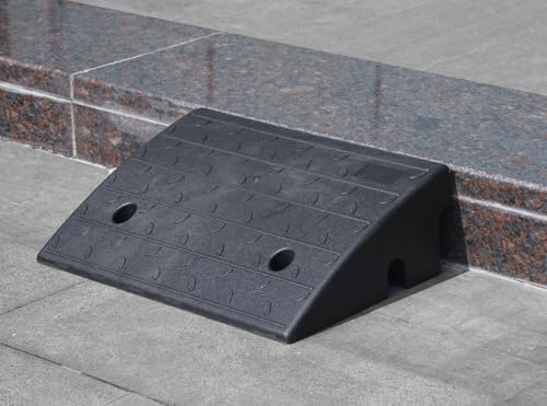 2 Pack 5" inch Rise Driveway Curb Ramps, 17"(L) x 11"(W) x 5"(H) Loading Ramps for Car, Pickup, Motorcycle, Truck, Heavy-Duty Rubber Kerb Ramps 6000 LBS Load Capacity (5" Rise - 2Pack) - size: 5" Rise - 2Pack