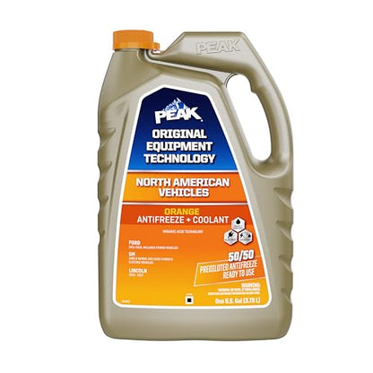 PEAK OET Extended Life Orange 50/50 Prediluted Antifreeze/Coolant for North American Vehicles, 1 Gal. - size: 50/50