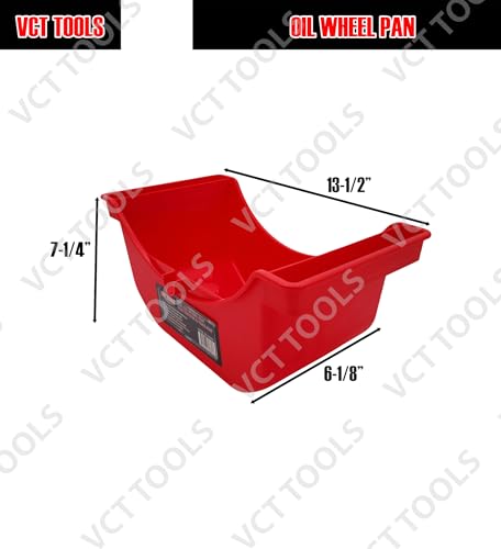 VCT Truck and Trailer Wheel Axle Seal Oil Drain & Drip Pan, 2.5L Oil Pan, 2/3 Gallon Reusable for Trucks & Trailers Wheel Hub Red 2-Pack