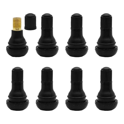 8Pcs TR412 Tubeless Tire Valve Stems, Premium Rubber Snap-in Valve Stems for 0.45" Rim Holes, Universal Fit for Car, Truck, Lawn Mower, Trailer, Leakproof, Easy Installation (Black) - size: TR412