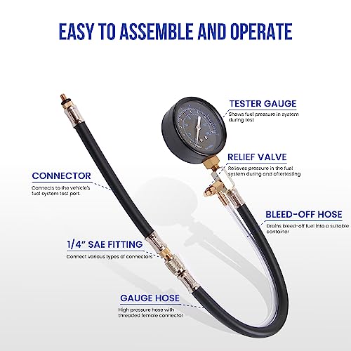 Lichamp Automotive Fuel Pressure Test Kit, for Car/Truck/Motorcycle