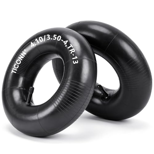 TICONN 4.10/3.50-4 Tire Inner Tube, 2 Pack Inner Tire Tube for Wheelbarrow Tires, Replacement Tube with TR-13 Straight Valve Stem for Wheelbarrows, Mowers, Hand Trucks - size: 4.10/3.50-4（TR-13）