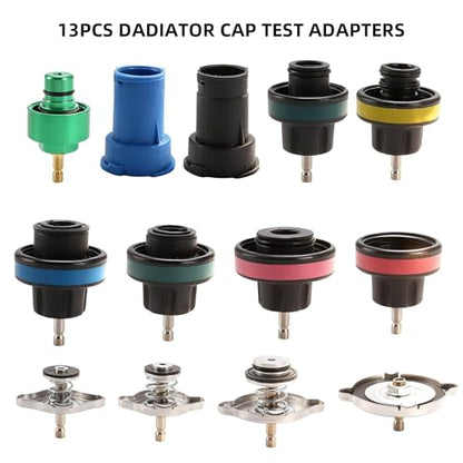 16 Pcs Universal Radiator Pressure Tester Kit,Coolant Pressure Tester kit with 13 Radiator Adapters,Precise Coolant Leak Detector for All Ford Models