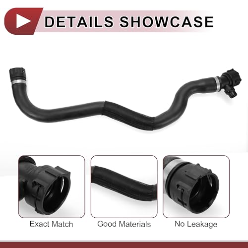 1 Pcs Radiator Coolant Hose for BMW 530i 540i 2017-2020 Upper Coolant Return Line No.17128602870 Black Rubber