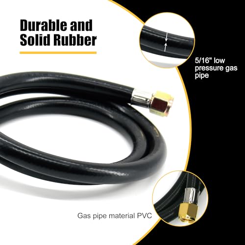 MAJARO 12 FT Propane Regulator and Hose – Low Pressure LP Gas Hose with QCC1 Tank Adapter & 3/8" Female Flare Fitting – Replacement Regulator for Gas Grill, Heater, and Fire Pit Table - color: PVC