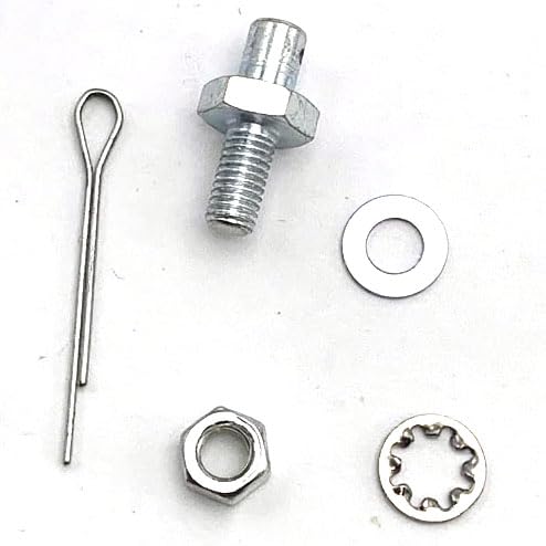 Throttle Cable Adapter Stud Kit with Bracket & Ends #8009 | Compatible with 1977+ Chevrolet (Includes Nut, Washers, Cotter Pin) - color: Silver 1 pack