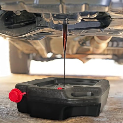 16-Quart Automotive Drain Pan Container Heavy Duty Plastic Oil Drain Pan Leakproof Garage Car Truck Fluid Drainage Collector