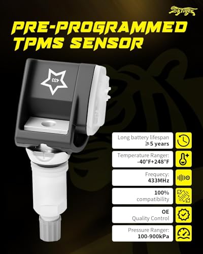 Oktiger 433MHz TPMS Sensor Pre-Programmed for BMW X3 2018-2024, X5 2019-2023, 530i 2017-2024, 530e 540i X4 X6 740i M3 650i 840i, for Mercedes-Benz 17-24 E200 E300 E350 E450 E500, OE#A0009052102