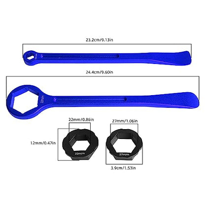 10MM/0.39'' 12MM/0.47'' 22MM/0.87'' 27MM/1.06'' 32MM/1.26'' Universal Motorcycle Tire Iron Set Changing Tool Kit Combo Levers Set Tire Repair Tool for Hex Wrench Spanner Head - color: 12mm--blue