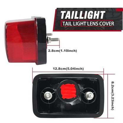 Waterproof Taillight Housing Tail light Lens Cover Compatible with Yamaha Big Bear 400/Grizzly 660 350/Kodiak 400/Rhino 660 700,Rear Light Lens OEM: 5KM-84710-01-00,5KM-8472C-10-00 (Red)