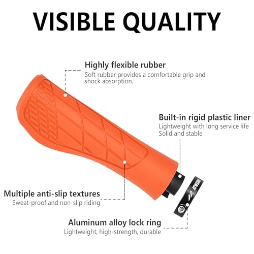 Ergonomic Non-Slip Comfort Bike Grips for BMX/Scooter - color: Orange