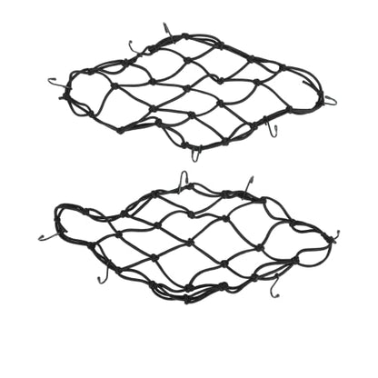 2-Pack Bungee Net Motorcycle Cargo Net, 12" x 12" with 6 Adjustable Hooks