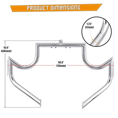 Kinglemc Crash Bar Engine Guard for Harley Davidson Touring(Chrome-C) - color: Chrome-C