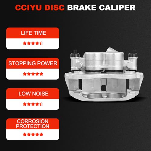 cciyu Front Left Disc Brake Caliper Assembly w/Bracket 18B5524 - size: Front Left[18B5524]