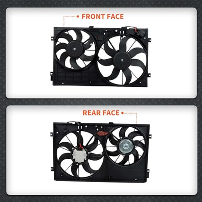 labwork Radiator Condenser Cooling Fan Assembly Replacement for A3 8P1 2003 05-2012 08 1K0959455CQ 1K0959455FJ