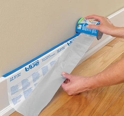 ScotchBlue Pre-taped Painter's Plastic with Dispenser, Unfolds to 48 inches by 30 yards,PTD2093EL-48 - size: 48" Width