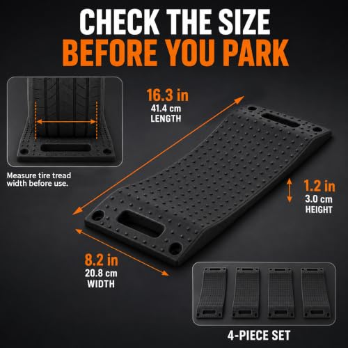 Rubber Tire Saver Ramps, Set of 4, Help Prevent Flat Spots