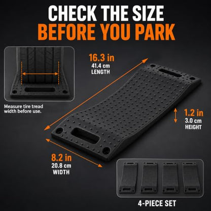 Rubber Tire Saver Ramps, Set of 4, Help Prevent Flat Spots