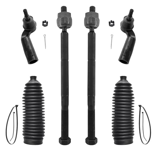 ASTAPRO - Front 6pc Tie Rods Kit for 04-13 Mazda 3, 09-13 3 Sport, 06-17 5, 4 Suspension Outer & Inner Tie Rod Ends 2 Boots + Bellows Replacement