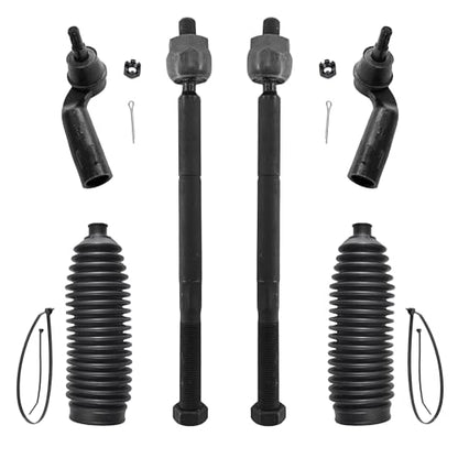 ASTAPRO - Front 6pc Tie Rods Kit for 04-13 Mazda 3, 09-13 3 Sport, 06-17 5, 4 Suspension Outer & Inner Tie Rod Ends 2 Boots + Bellows Replacement