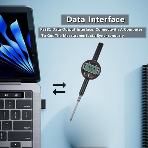 Precision Digital Dial Gauge,Dlectrical Digital Indicator Accuracy of 0.001mm/0.00005 "Metric and Imperial Measure Tool Electronic Dial Gauge with A Range of 25.4mm,for 3D Printing,CNC Machine - size: 1 in/0.001