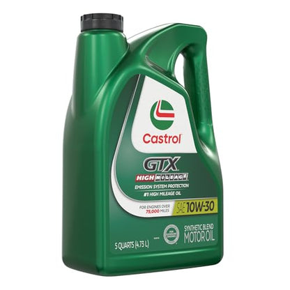 Castrol GTX High Mileage 10W-30 Synthetic Blend Motor Oil, 5 Quarts (Pack of 3) - size: 5 Quarts (Pack of 3)
