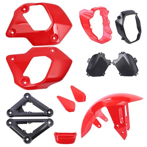 Mokuo Motorcyle Fairing Kit in ABS Material Compatible with 2021-2024 Honda Grom Msx 125 SF, Red Color - style: Red