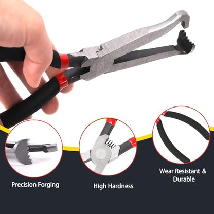 LUOWPZI 3 Pieces Electrical Disconnect Pliers for Cars, Automotive Electrical Plug Connector Disconnect Tool and Connector Separator and Interior Upholstery Trim Clip Pliers Remover Tool - size: 3 Pcs