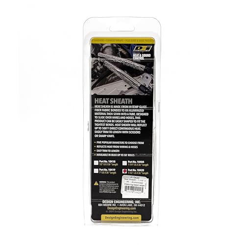 Design Engineering Heat Sheath Aluminized Sleeving – 1-1/2" I.D. x 3 ft - size: 1-1/2" I.D.