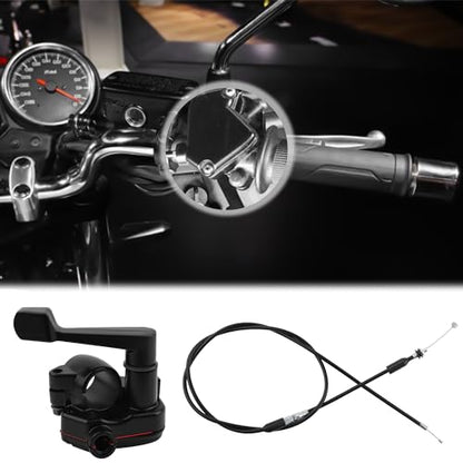 7/8'' 22mm Thumb Throttle Kit with Throttle Cable,Aluminum Motorcycle/Mini Bike Throttle Cable Replacement,Universal Motorcycle Accessories for 50-250cc ATV Bike