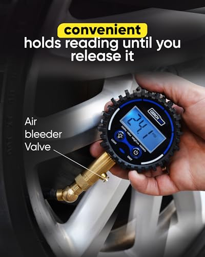 GERCHWAY Digital Tire Pressure Gauge for Cars — 200 PSI - size: 3х1.4х5.4