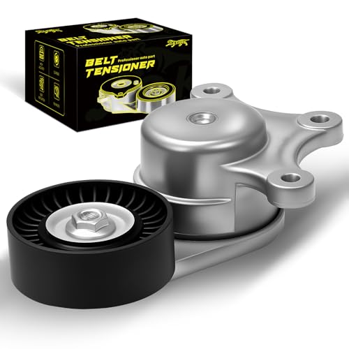 Oktiger 38485 Belt Tensioner Assembly with Pulley Fit for Ford Explorer 2011-2019, Edge 2007-2018 3.5L/2011-2014 3.7L, Flex 2009-2019 3.5L, Fusion 2010-2012 3.5L, Taurus 2008-2019 3.5L, OE#BT4E6B209CC - size: 38485