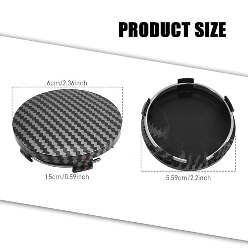 4PCS Car Wheel Center Caps, Center Caps for Rims, ABS Snap-in Vehicle Wheel Hub Cover, OD 60MM/2.36In ID 56MM/2.2In Modified Car Rim Cover Replacements for Most SUV Sedan Truck (Carbon Fiber) - color: Carbon Fiber