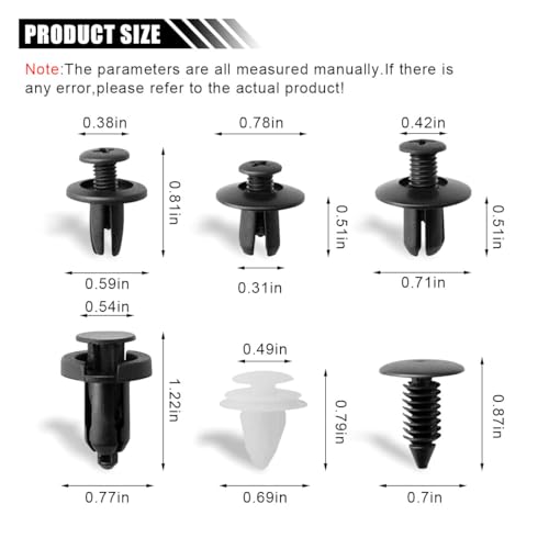 LAINLOY 100PCS Plastic Car Body Trim Clips, Car Bumper Clips - size: 100 Pieces