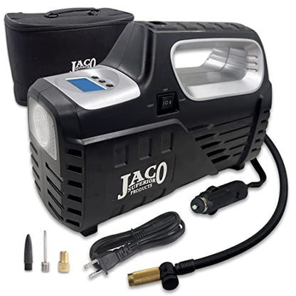 JACO SmartPro 2.0 AC/DC Digital Tire Inflator Pump - Automatic Portable Air Compressor (12V DC, 110-120V AC)