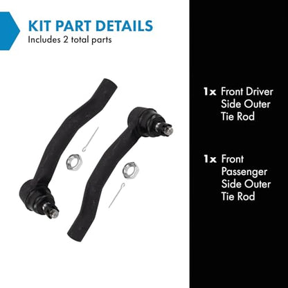 TRQ Front Outer Tie Rod Set 2 Piece - style: PSA36592