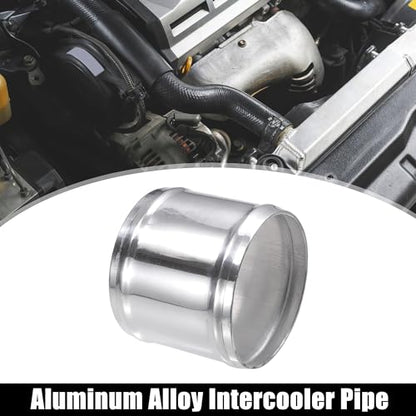 X AUTOHAUX OD 3.5" 89mm Length 3" 76mm Aluminum Alloy Tube Intercooler Pipe Straight Air Intake Tube with 2 Clamps Silver Tone for Car - size: OD 3.5"(89mm)