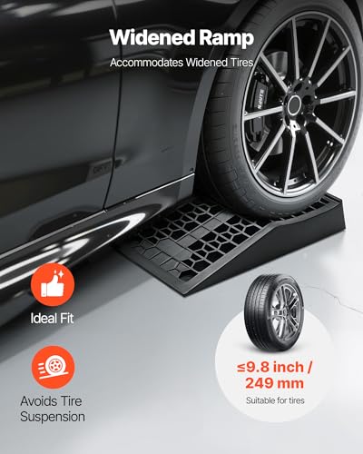 VEVOR Car Ramps, 2 PCS 20000 lbs GVW Capacity, 2.6 in Lift Height, Portable Low Profile Car Service Ramps for Home Garage Maintenance & Oil Changes, Heavy Duty for Low Chassis Vehicle & Support Jack